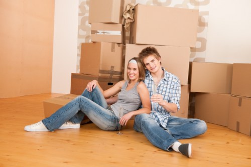 Furniture and boxes being loaded for a move in Ealing