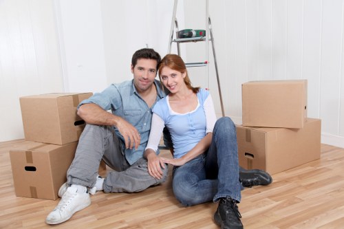 Flat move with removals van outside an Ealing apartment building